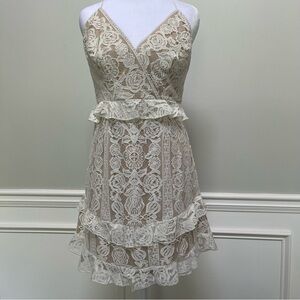 Angel Biba Elegant Cream Lace Dress 8/10 New